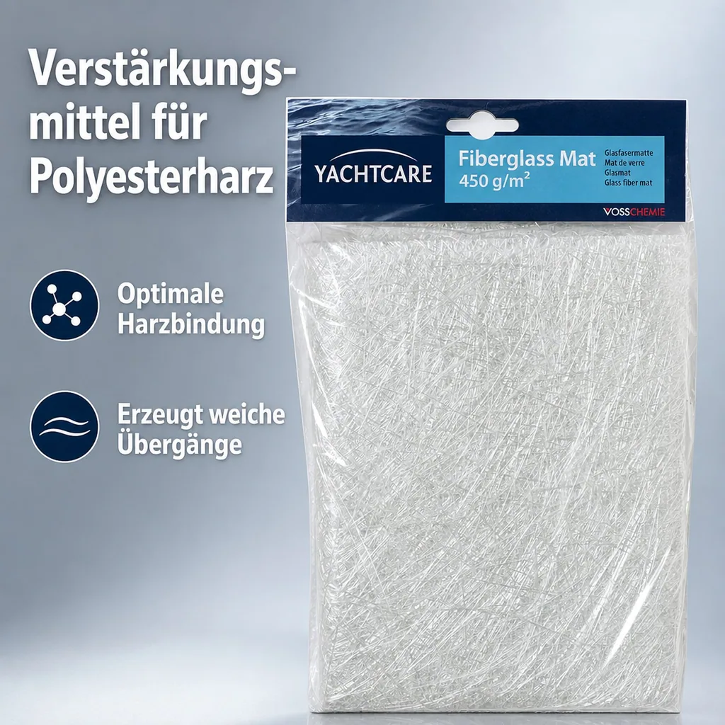 YACHTCARE Fiberglas Mat 450 g Glasmatte 1 m² Inhalt Glasfasermatte