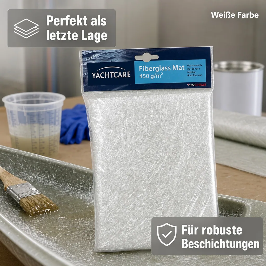 YACHTCARE Fiberglas Mat 450 g Glasmatte 5 m² Inhalt Glasfasermatte