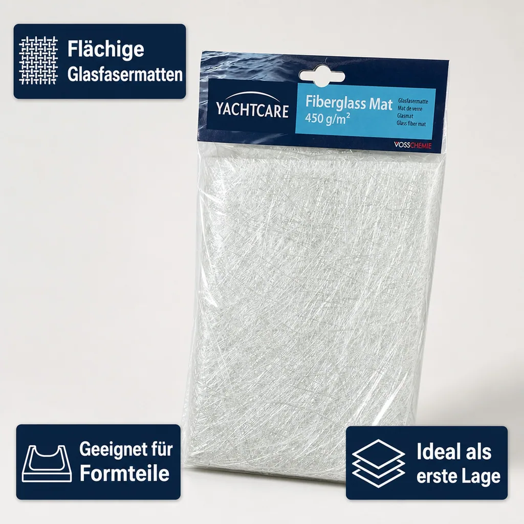 YACHTCARE Fiberglas Mat 450 g Glasmatte 5 m² Inhalt Glasfasermatte