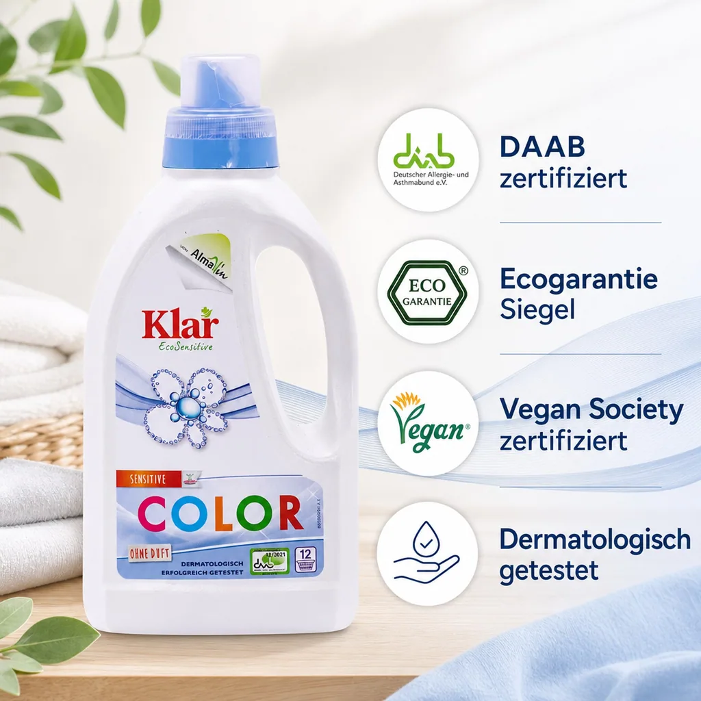 KLAR Color Waschmittel flüssig 750 ml ohne Duft