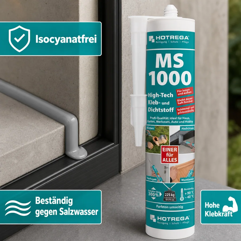 HOTREGA MS 1000 High Tech Kleb- und Dichtstoff 4 x 290 ml transparent-kristallklar