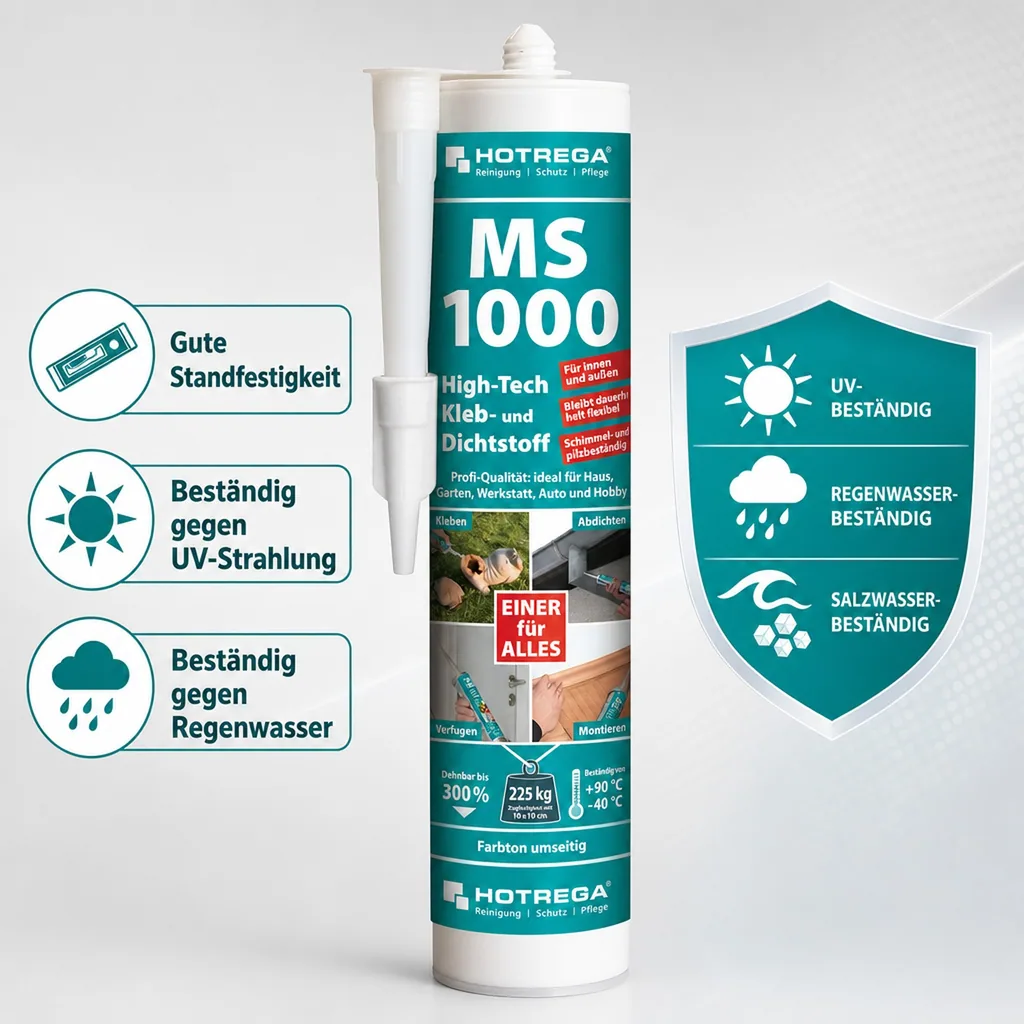 HOTREGA MS 1000 High Tech Kleb- und Dichtstoff 4 x 290 ml transparent-kristallklar