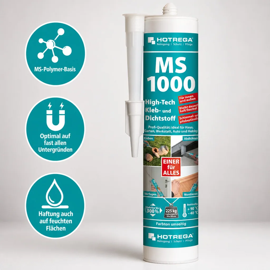HOTREGA MS 1000 High Tech Kleb- und Dichtstoff 4 x 290 ml transparent-kristallklar