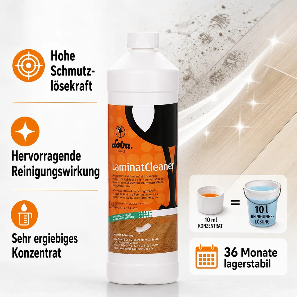 LOBA Laminat Cleaner 1 Liter Wischpflege Konzentrat