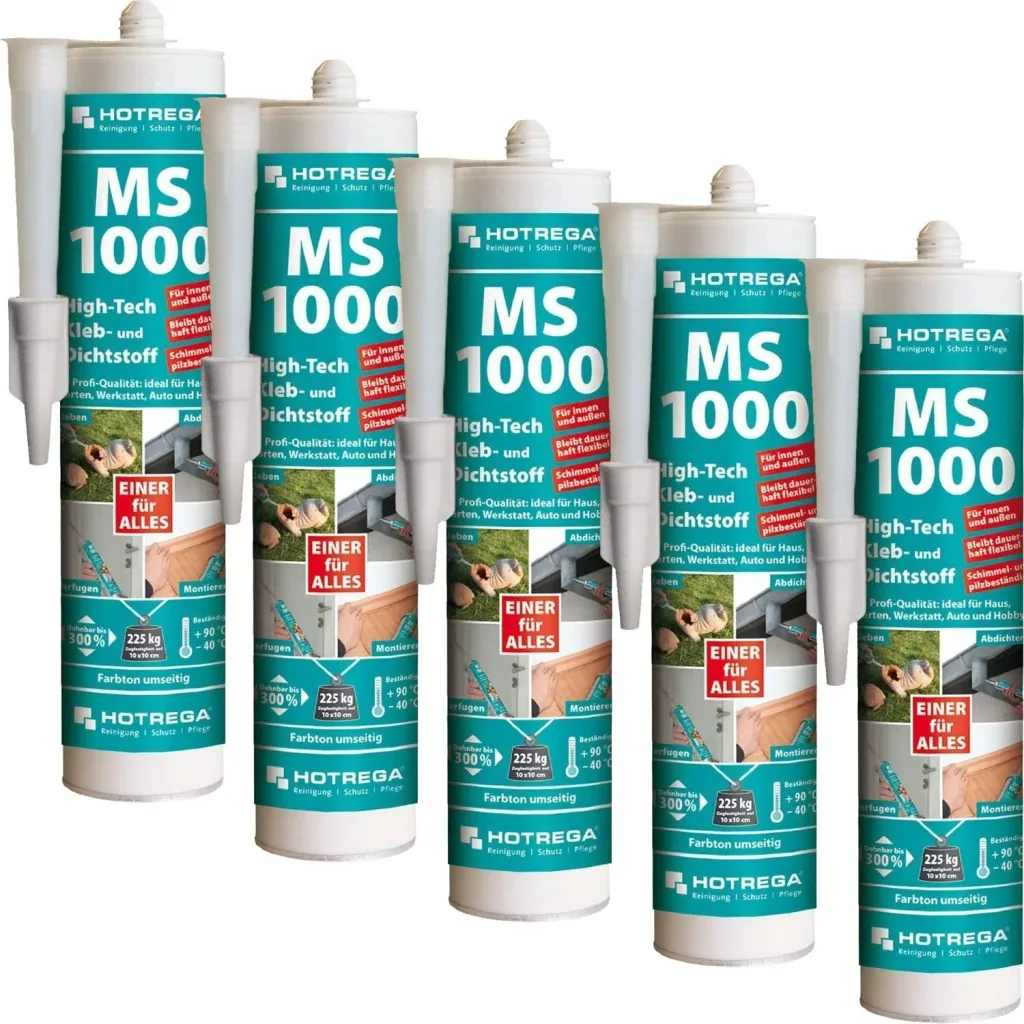 HOTREGA MS 1000 High Tech Kleb- und Dichtstoff 5 x 290 ml schwarz