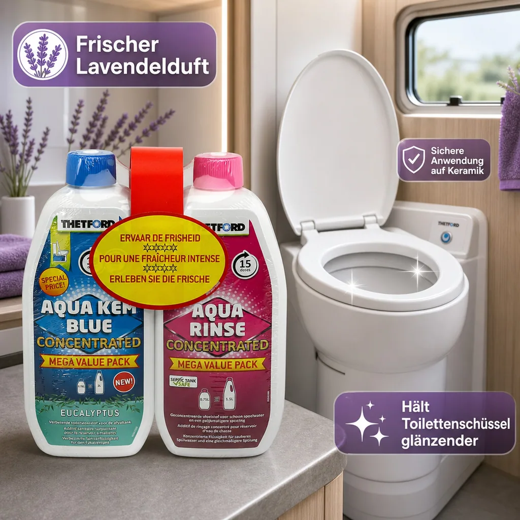 THETFORD Duopack Aqua Kem Blue Lavendel 0,78 Liter & Aqua Rinse 0,75 Liter