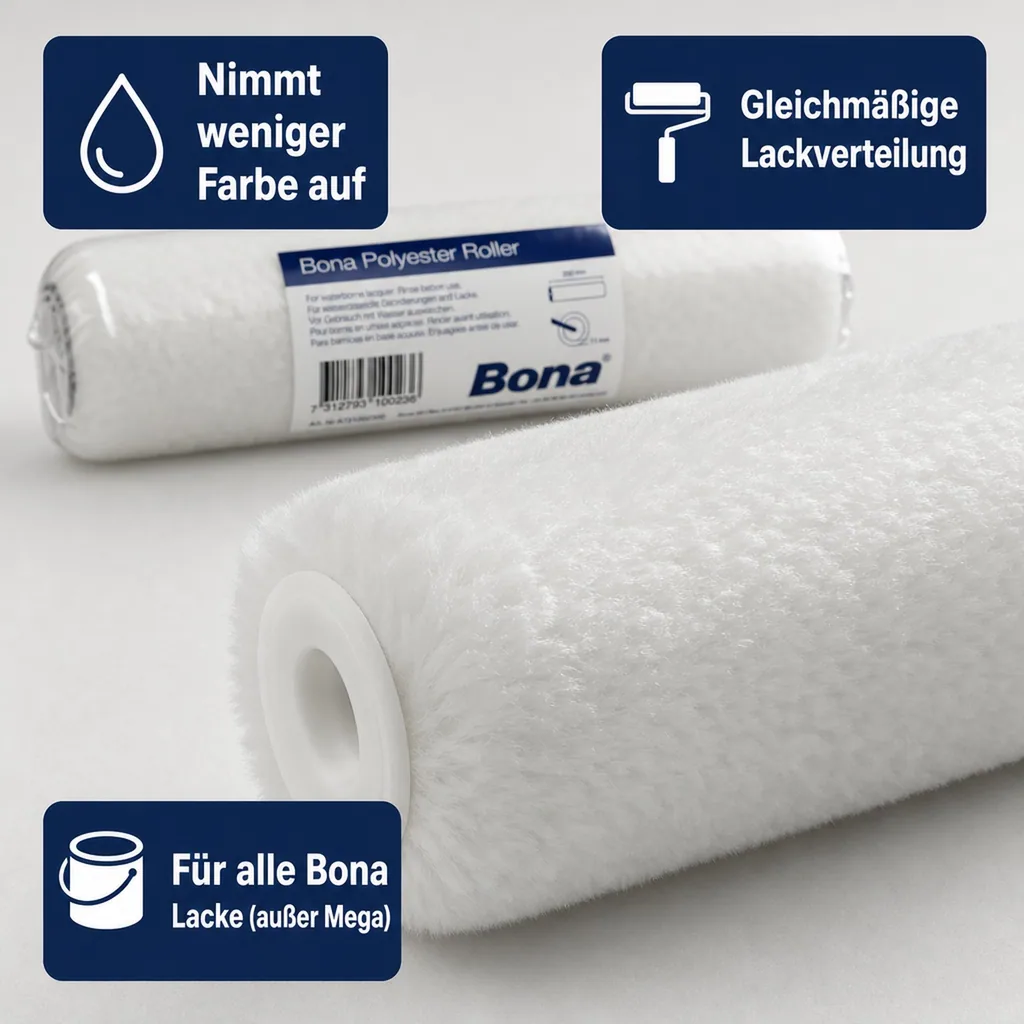 BONA SuperCoat Roller 250 mm Florhöhe 11 mm weiß