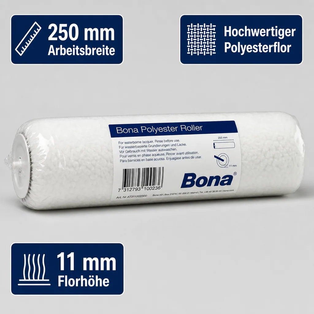 BONA SuperCoat Roller 250 mm Florhöhe 11 mm weiß