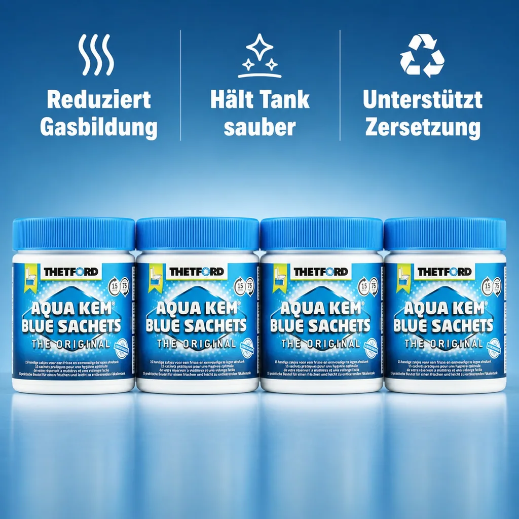 THETFORD Aqua Kem Blue Sachets Behälter á 15 Beutel = 4 Dosen