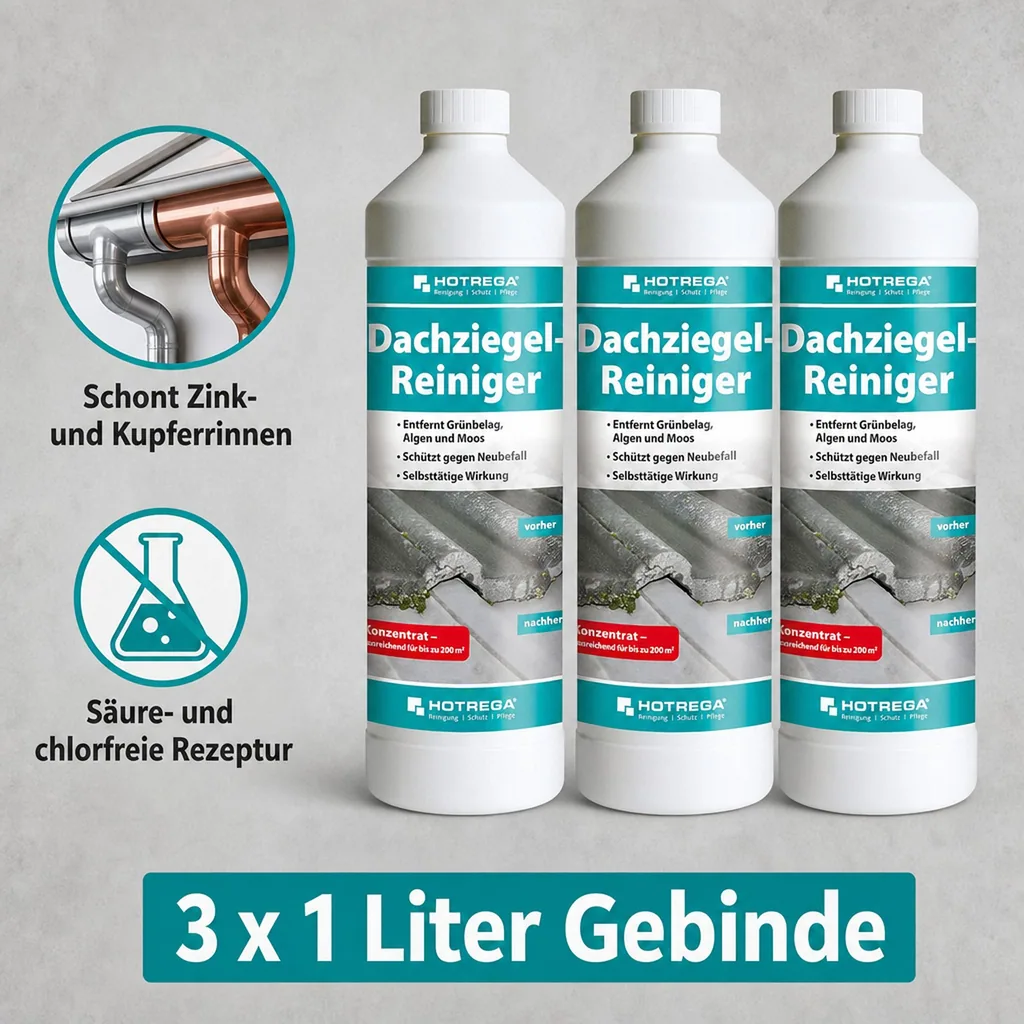 HOTREGA Dachziegel Reiniger Konzentrat 3 x 1 Liter