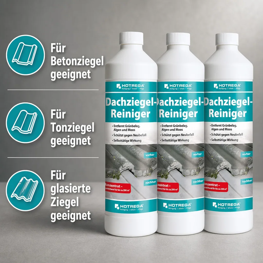 HOTREGA Dachziegel Reiniger Konzentrat 3 x 1 Liter