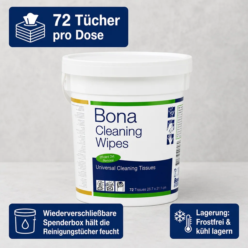 BONA Cleaning Wipes Reinigungstücher Inhalt 72 Tücher