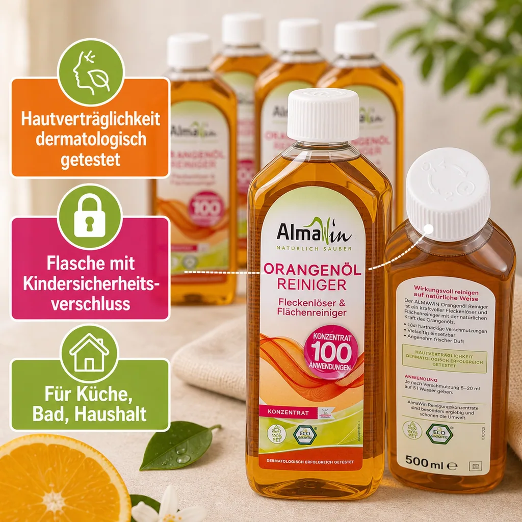 ALMAWIN Orangenölreiniger 500 ml x 6 Flaschen Konzentrat