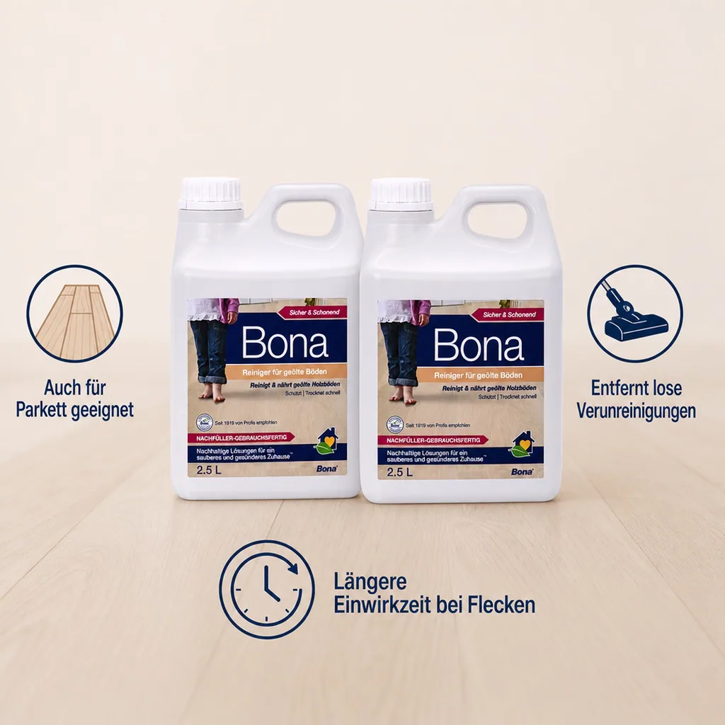 BONA Reiniger 2,5 Liter x 2 für geölte Böden NF-Kanister f. Spray Mopp