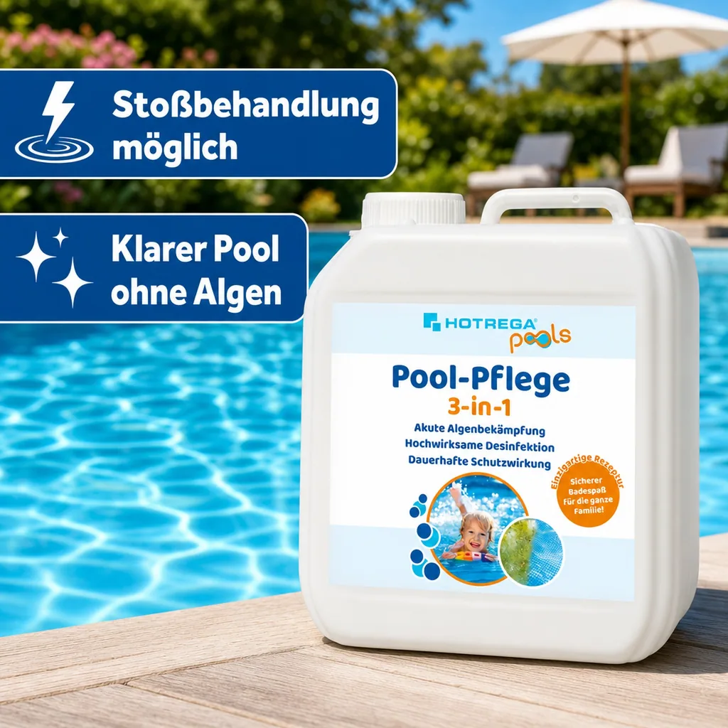HOTREGA Pool-Pflege 3-in-1 Algenbekämpfung 2 Liter