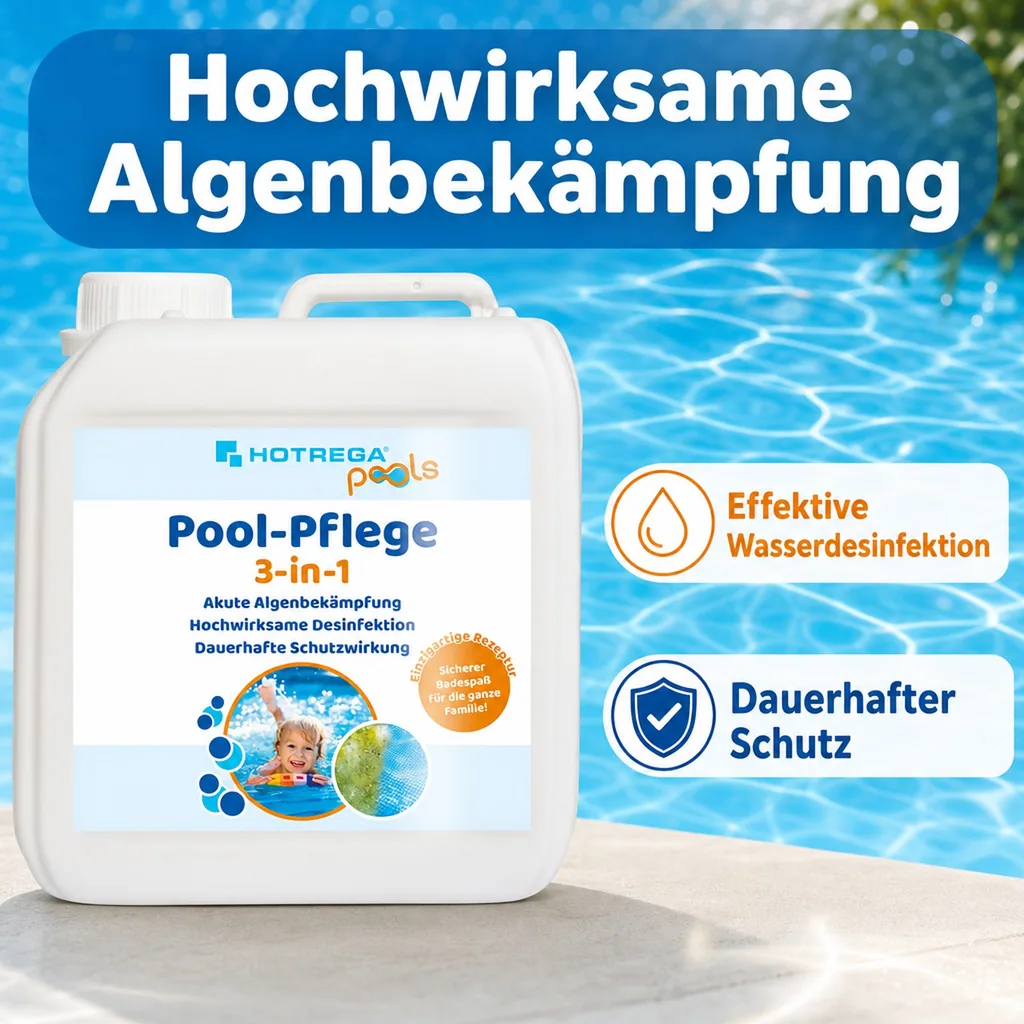 HOTREGA Pool-Pflege 3-in-1 Algenbekämpfung 2 Liter