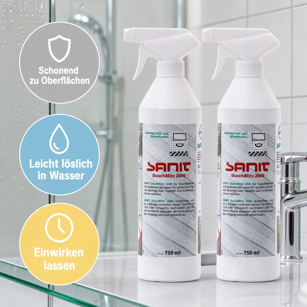 SANIT DuschBlitz 2000 - 2 x 750 ml Sprüfflasche