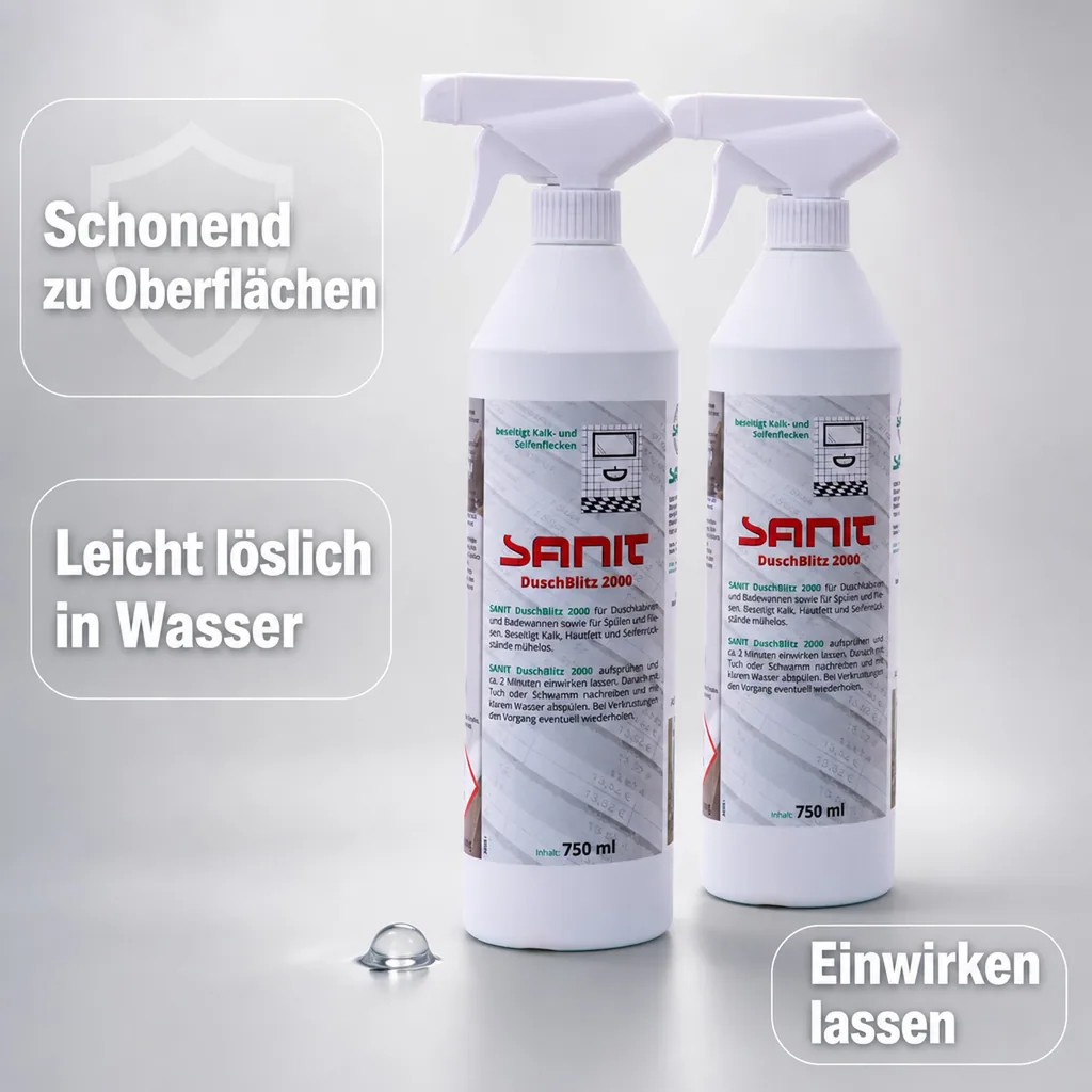 SANIT DuschBlitz 2000 - 2 x 750 ml Sprüfflasche