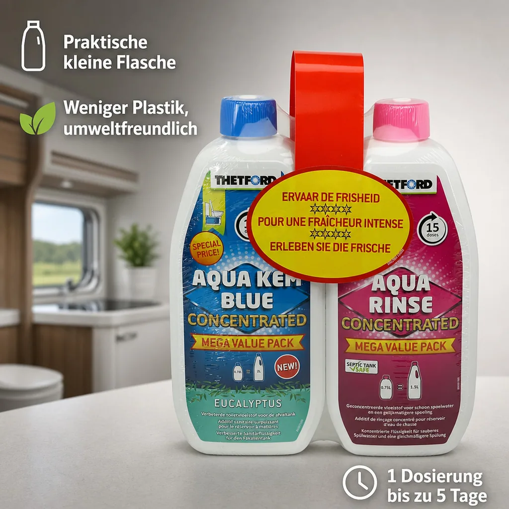 THETFORD Duopack Aqua Kem Blue Eucalyptus 0,78 Liter & Aqua Rinse 0,75 Liter
