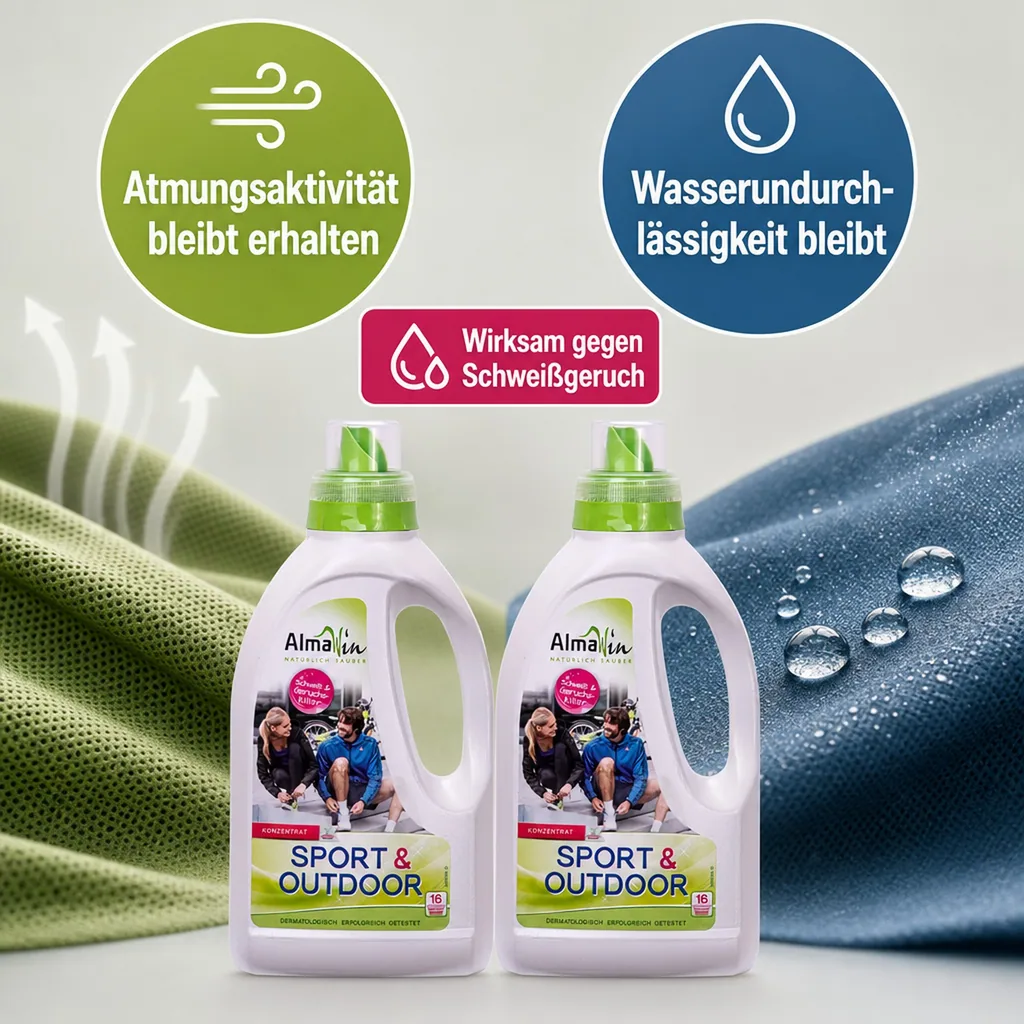 ALMAWIN Sport + Outdoor Flüssigwaschmittel 2 x 750 ml