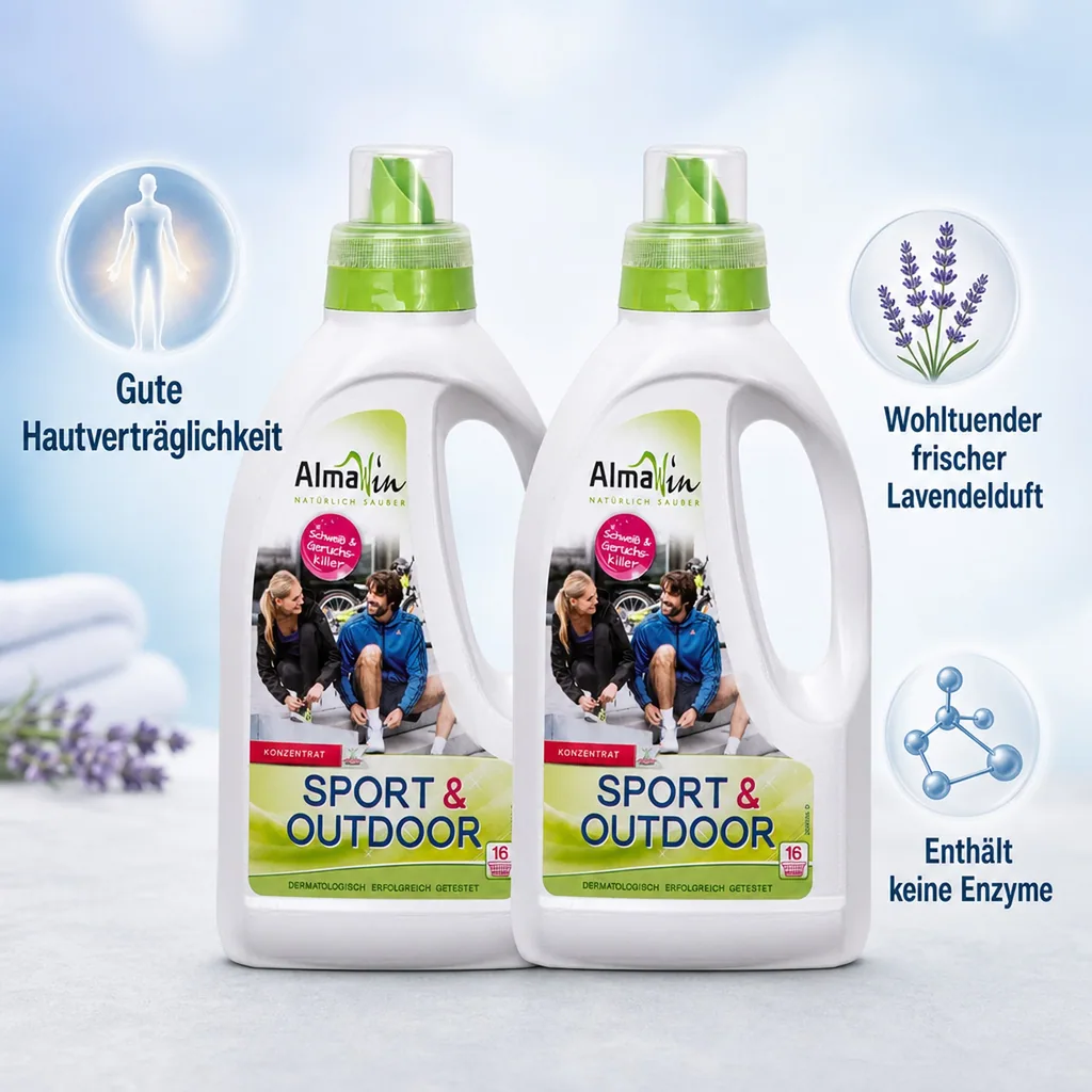 ALMAWIN Sport + Outdoor Flüssigwaschmittel 2 x 750 ml