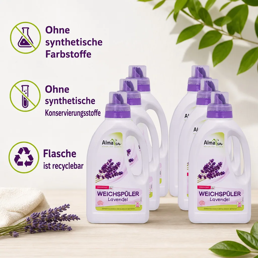 ALMAWIN Weichspüler 6 x 750 ml mit Lavendelduft