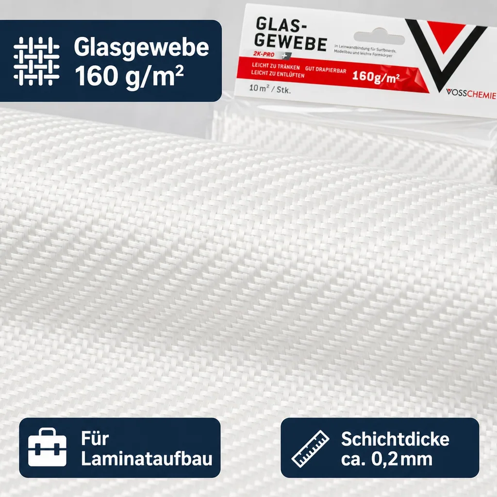 VOSSCHEMIE VC Glasgewebe 160 g/m² - 10,0 m² Inhalt