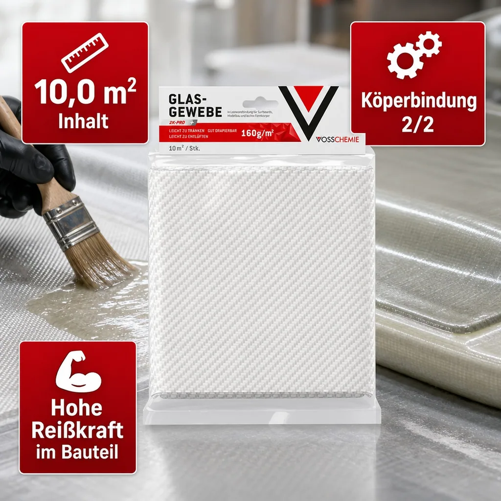 VOSSCHEMIE VC Glasgewebe 160 g/m² - 10,0 m² Inhalt