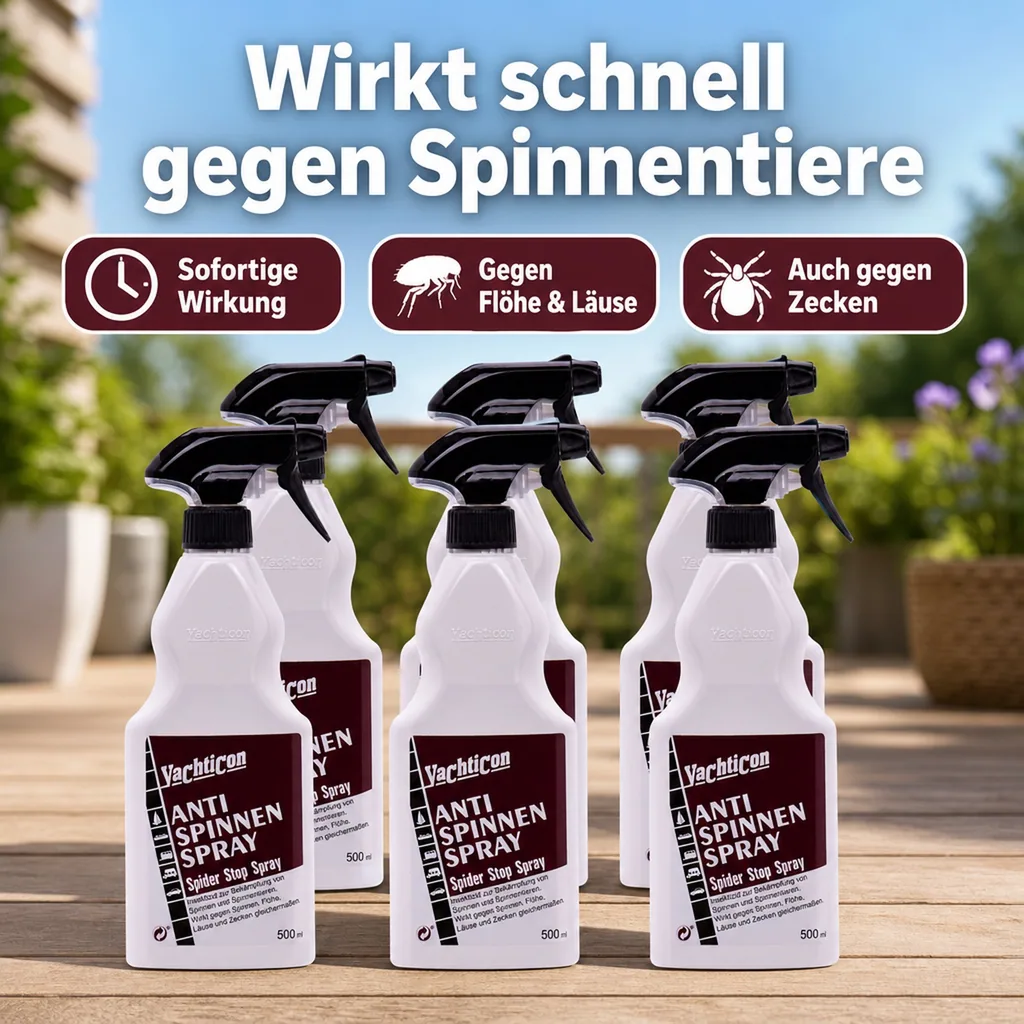 YACHTICON Anti Spinnen Spray 6 x 500 ml = 3 Liter