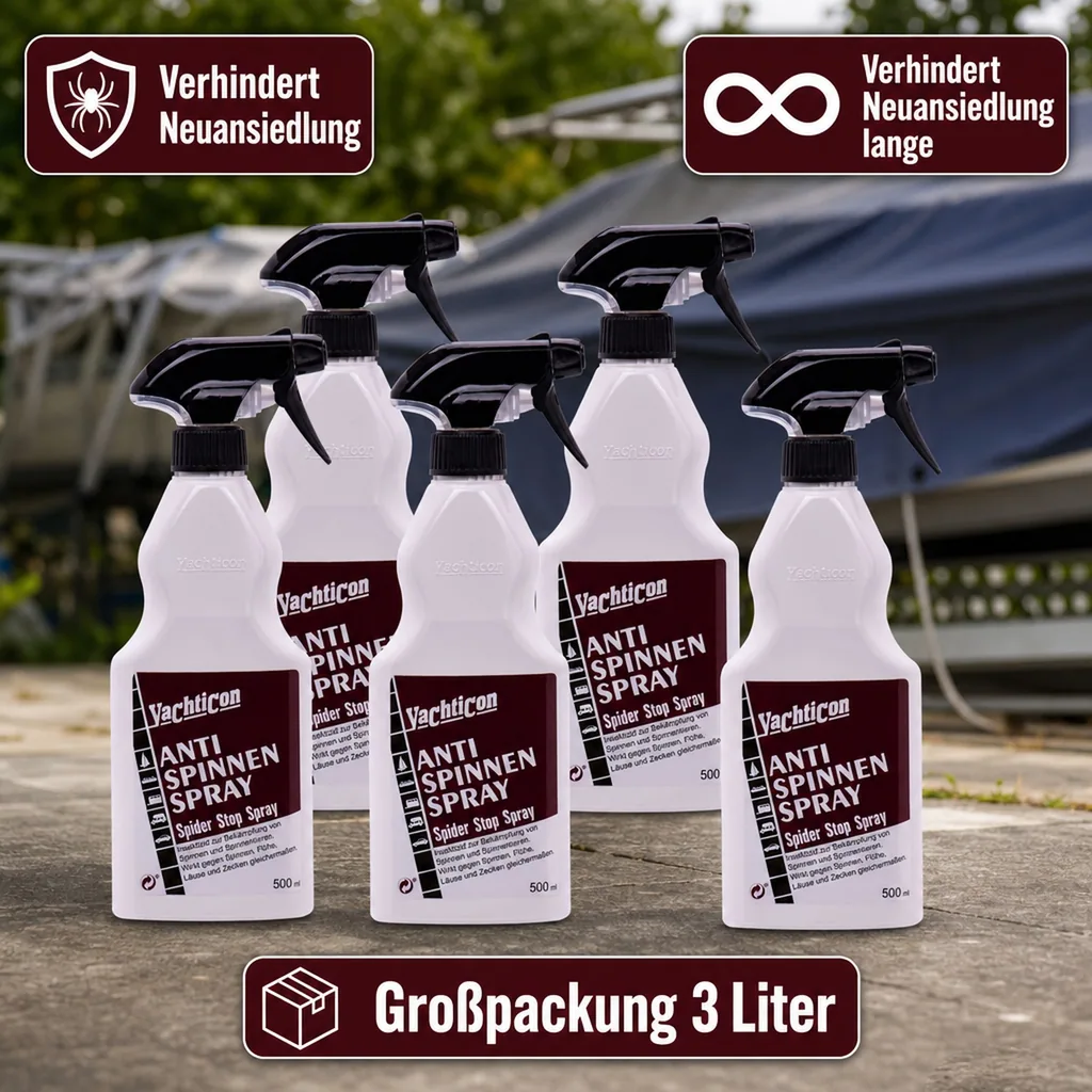 YACHTICON Anti Spinnen Spray 6 x 500 ml = 3 Liter