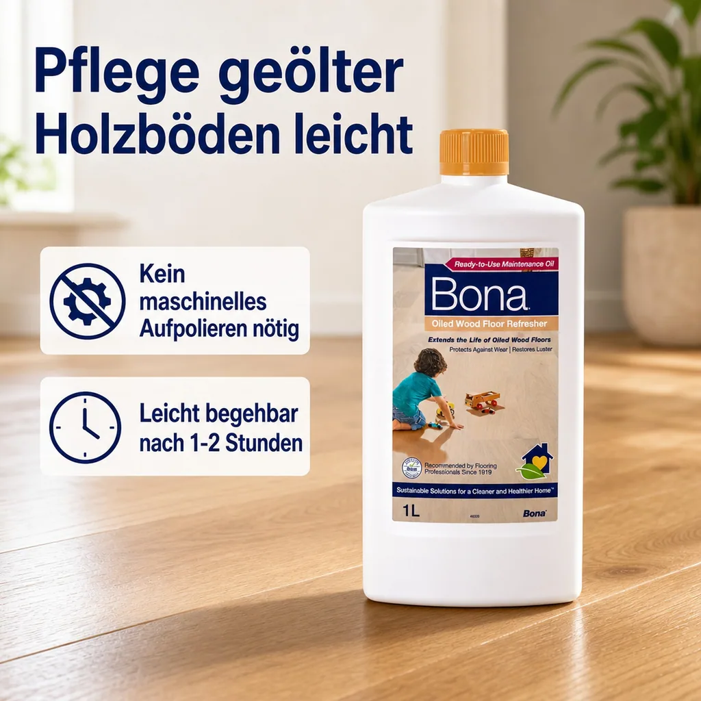 BONA Parkett Refresher 1 Liter für geölte Böden Oiled Wood Floor Refresher