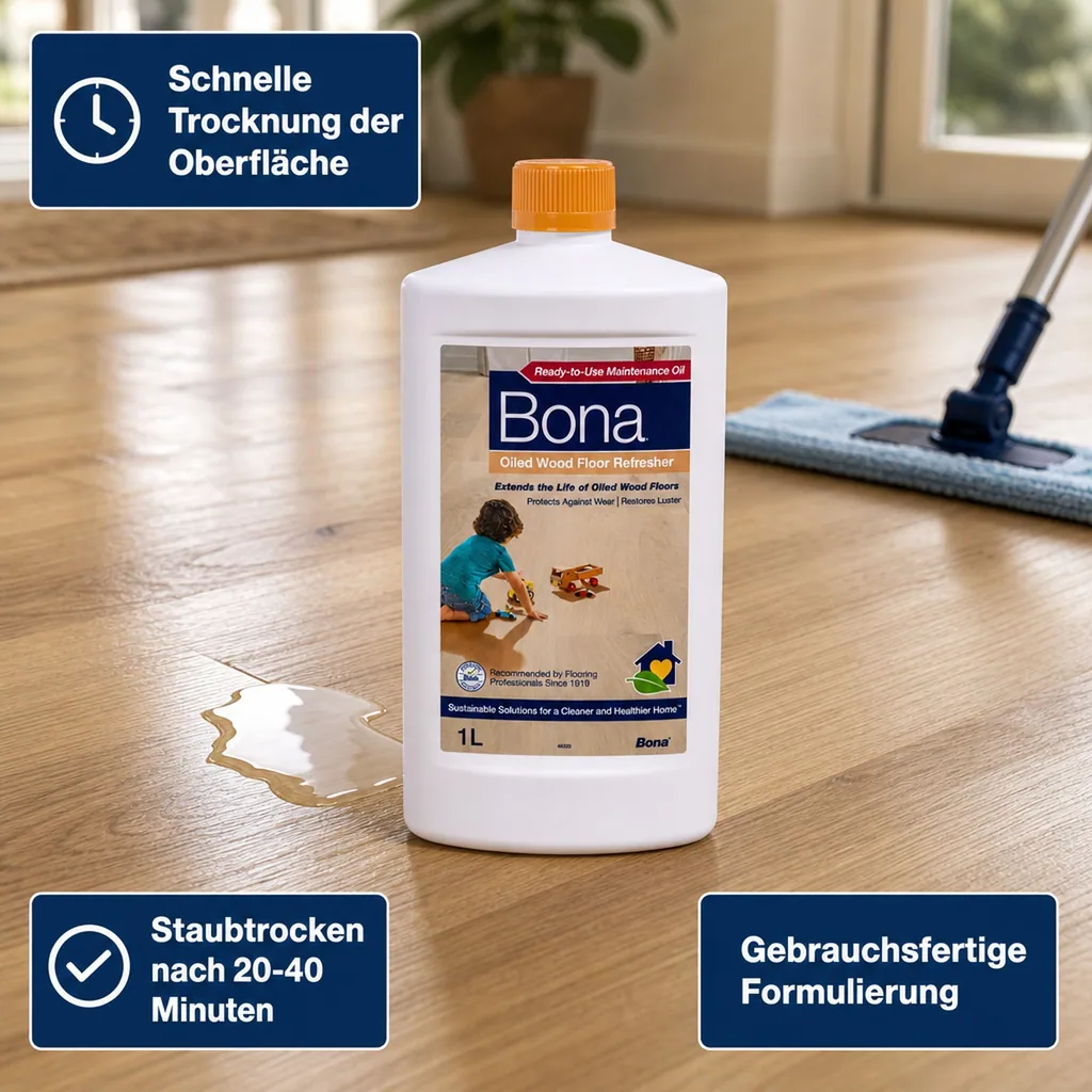 BONA Parkett Refresher 1 Liter für geölte Böden Oiled Wood Floor Refresher
