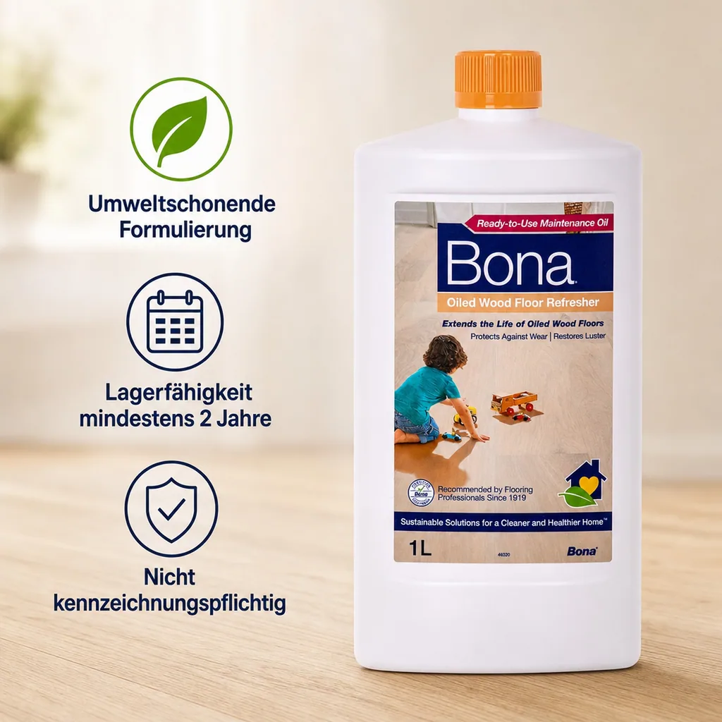 BONA Parkett Refresher 1 Liter für geölte Böden Oiled Wood Floor Refresher