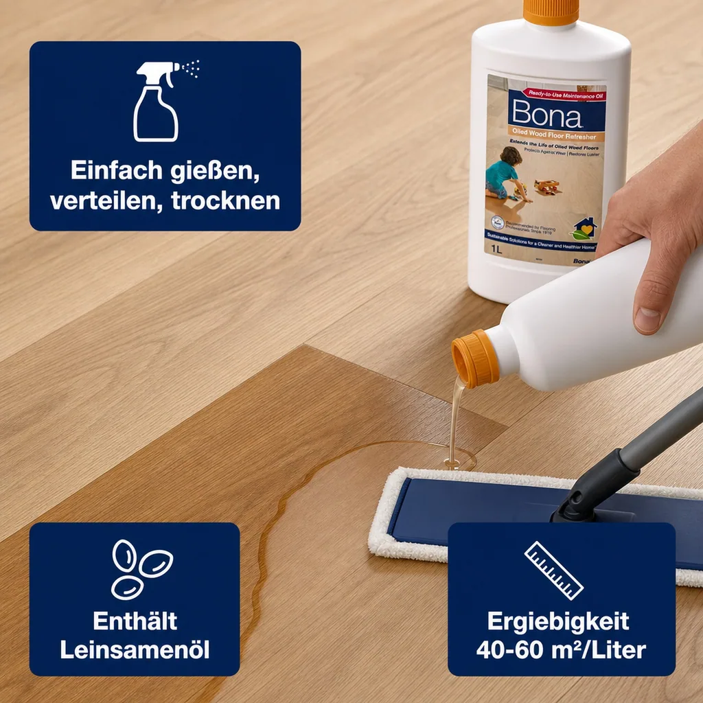 BONA Parkett Refresher 1 Liter für geölte Böden Oiled Wood Floor Refresher