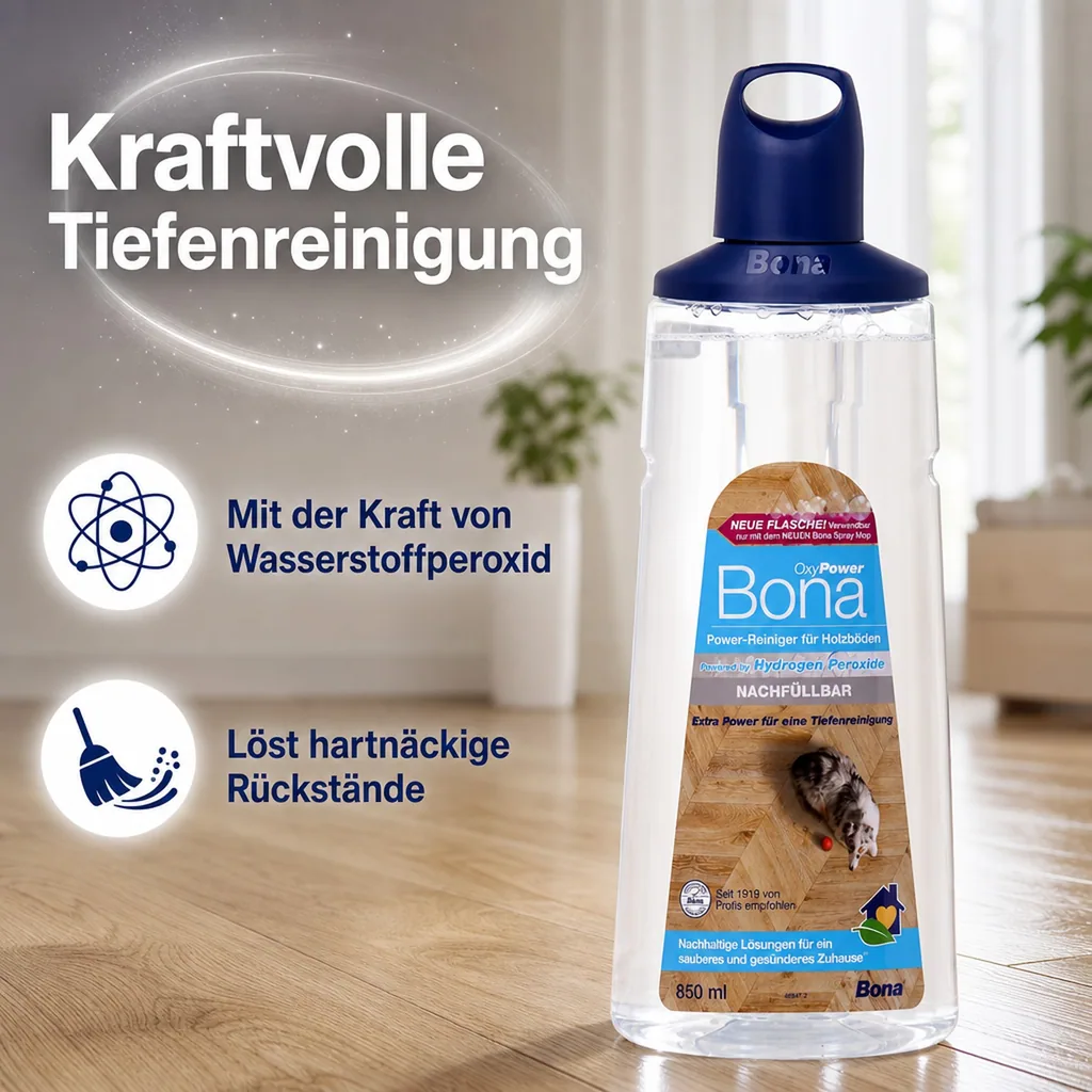 BONA Refiller 0,85 Liter OxyPower-Reinger für Holzböden Premium Spray Mopp