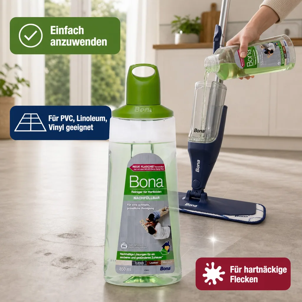 BONA Refiller 0,85 Liter für Stein-, Fliesen-, und Laminat Premium Spray Mopp