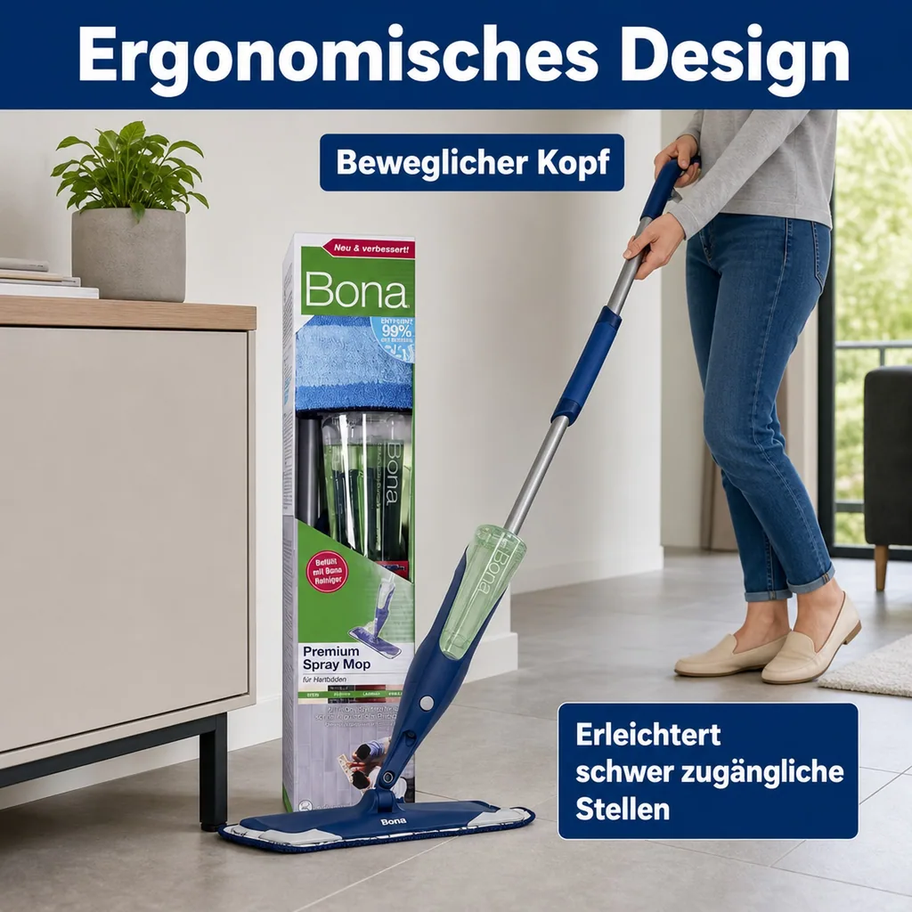 BONA Premium Spray Mopp für Hartböden Stein- Fliesen-,und Laminatböden
