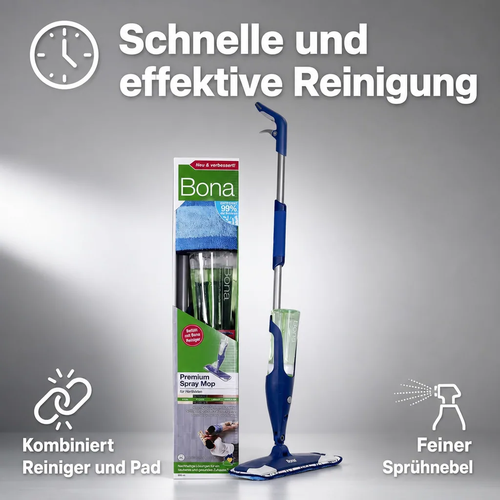 BONA Premium Spray Mopp für Hartböden Stein- Fliesen-,und Laminatböden