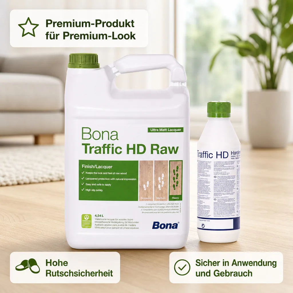 BONA TRAFFIC HD Raw 5 Liter - Glanzgrad: Natural 4,54 L + 0,41 L HD Härter