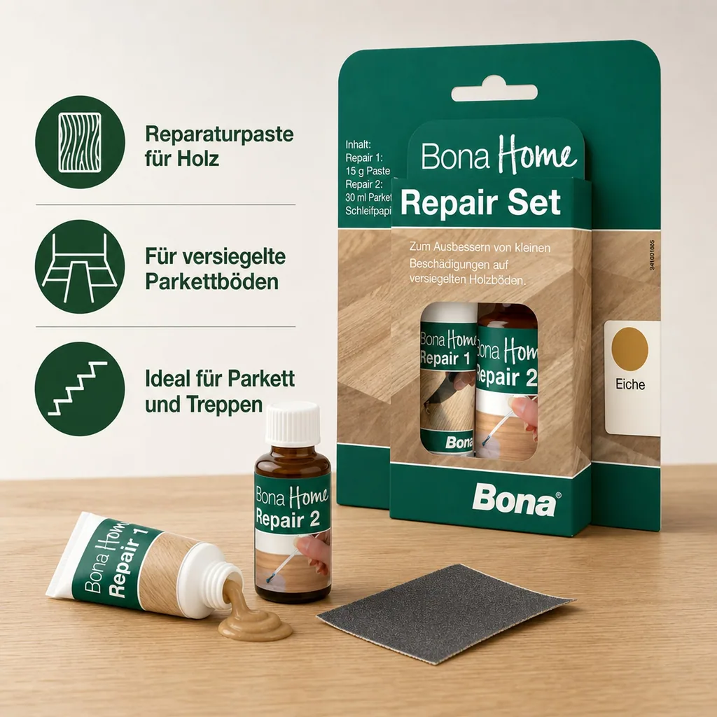 BONA Home Reparatur Set 4 teilig Eiche