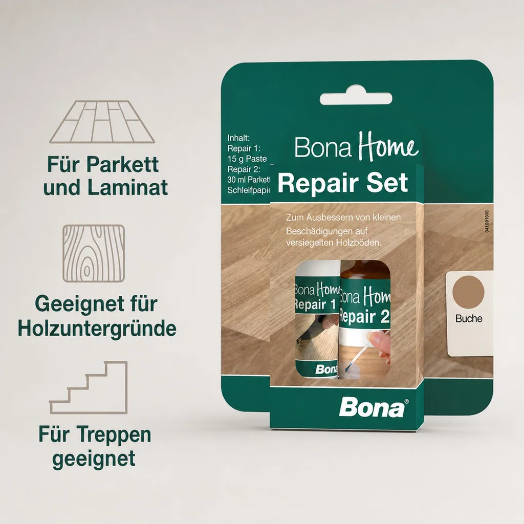 BONA Home Reparatur Set 4 teilig Buche