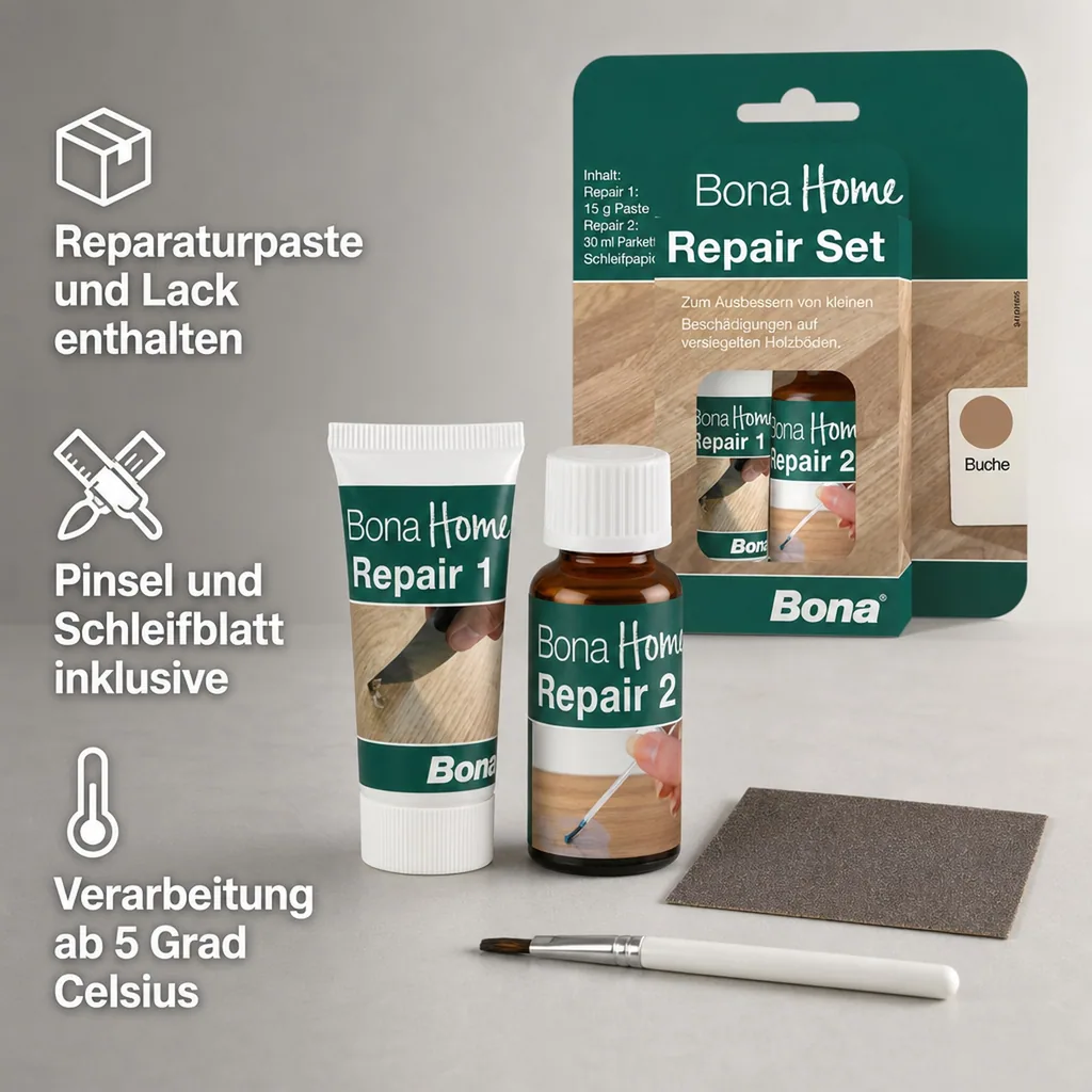 BONA Home Reparatur Set 4 teilig Buche