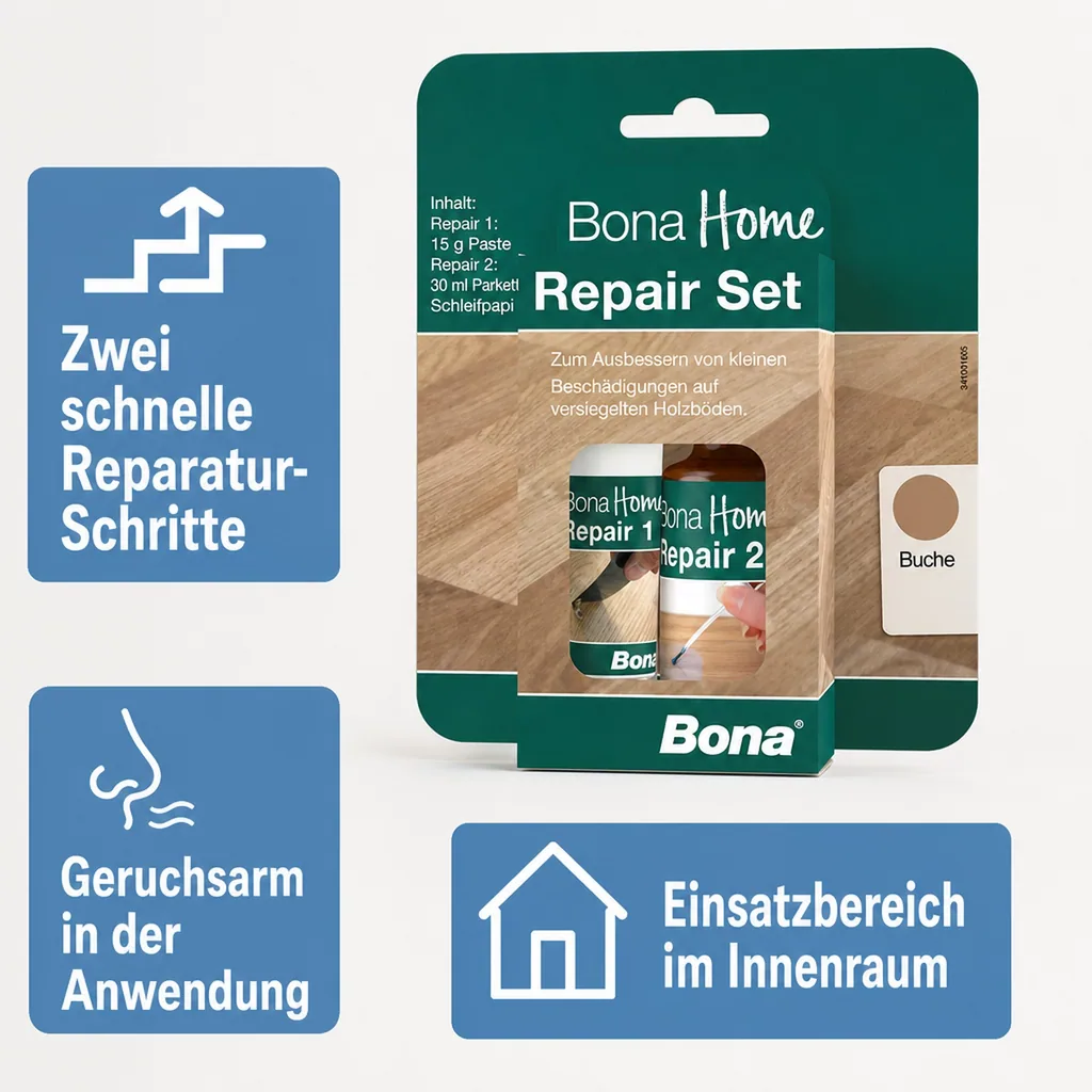 BONA Home Reparatur Set 4 teilig Buche