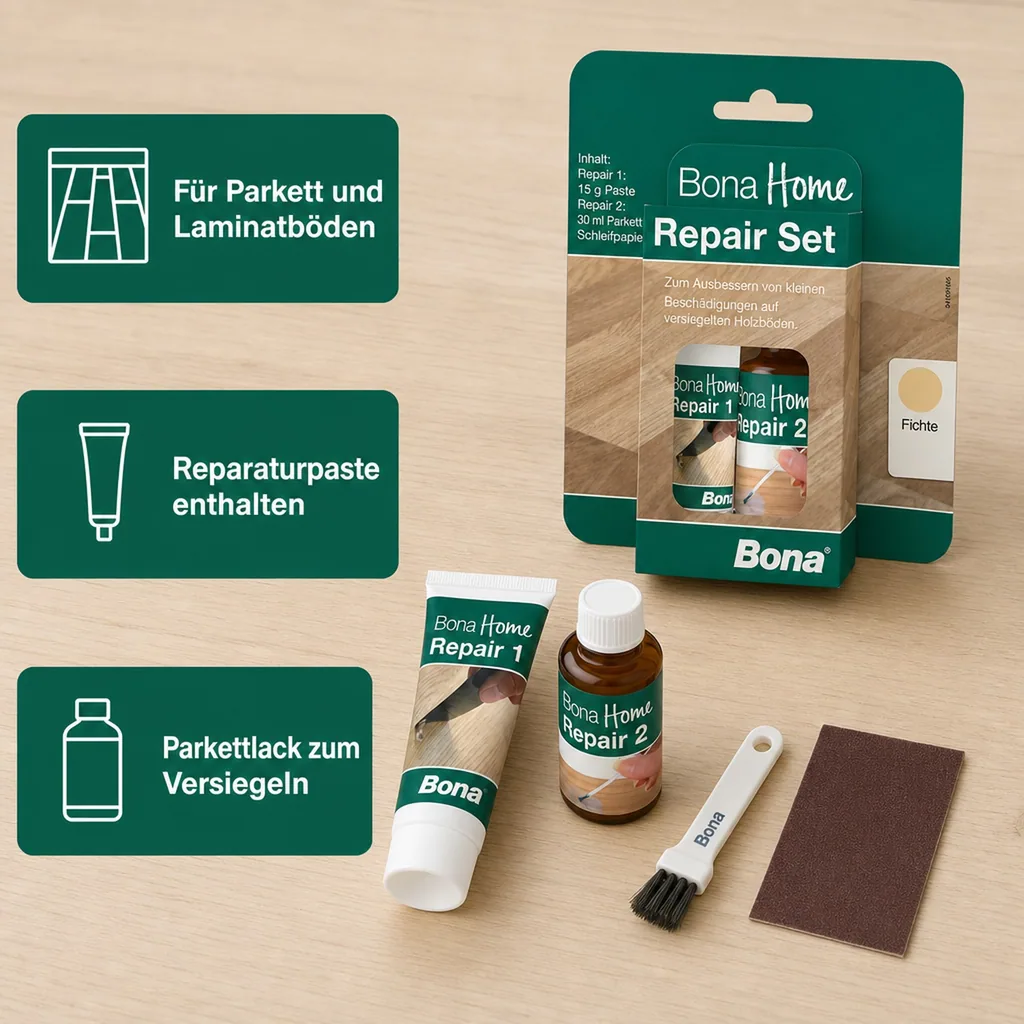 BONA Home Reparatur Set 4 teilig Fichte/Esche Ash