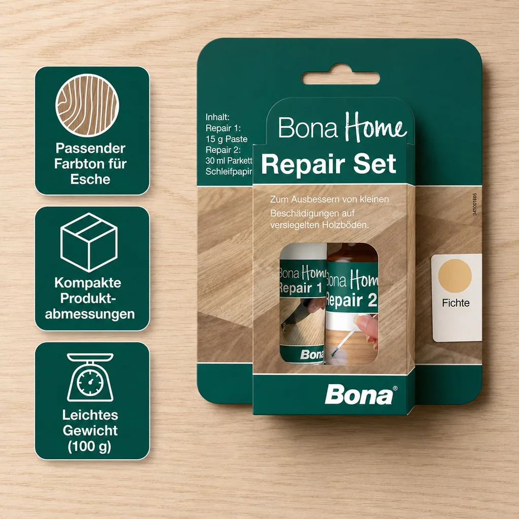 BONA Home Reparatur Set 4 teilig Fichte/Esche Ash