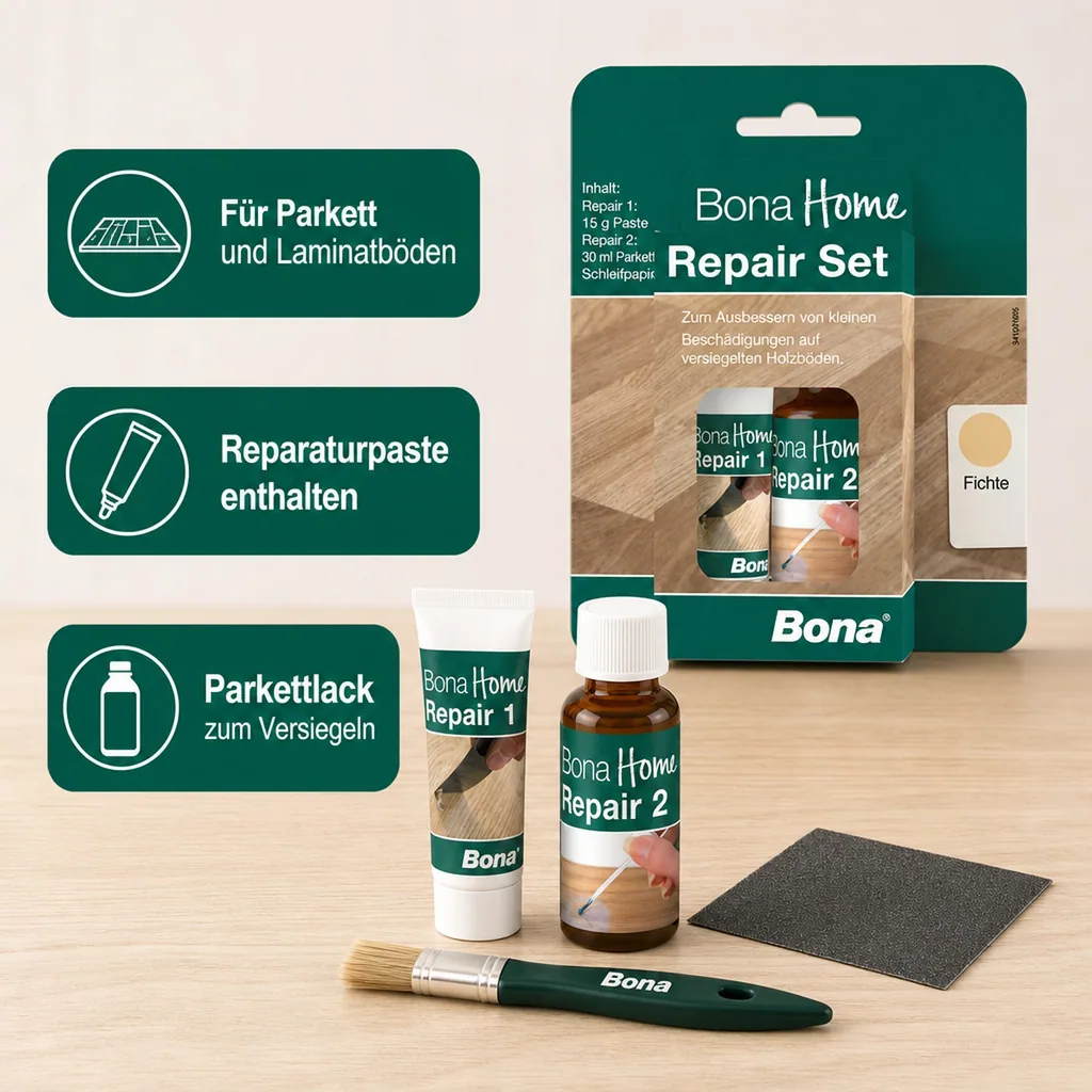 BONA Home Reparatur Set 4 teilig Fichte/Esche Ash