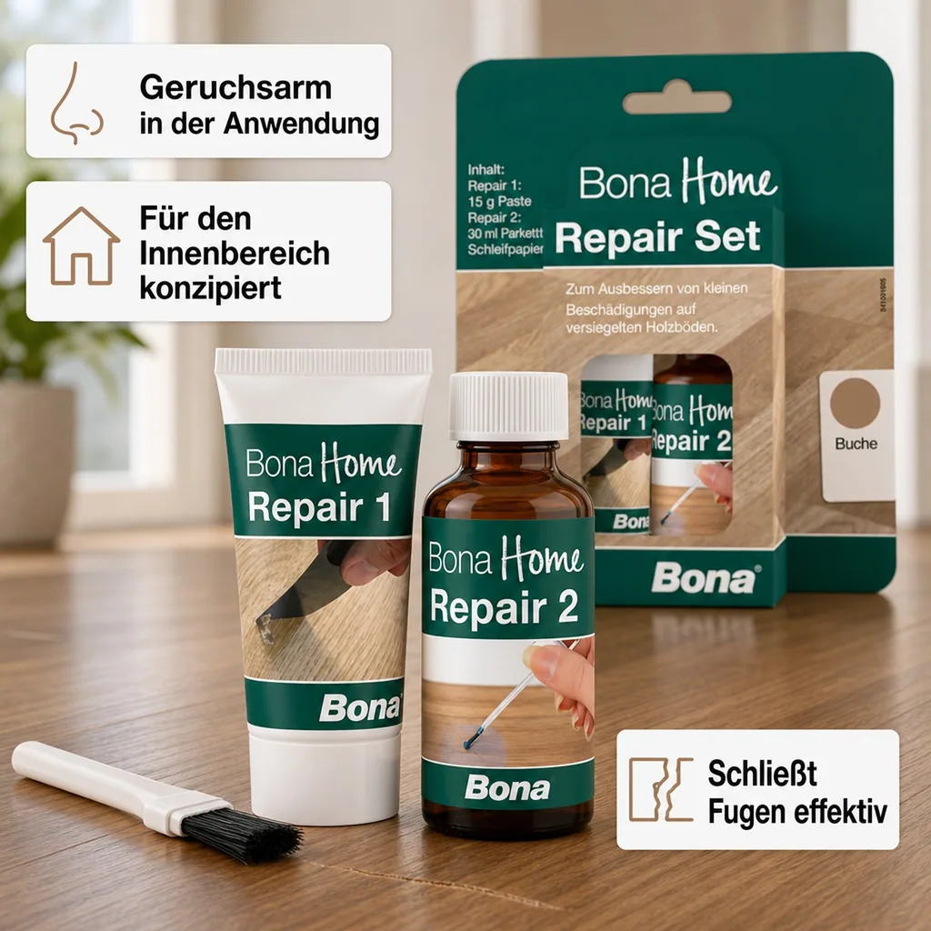 BONA Home Reparatur Set 4 teilig Nuss