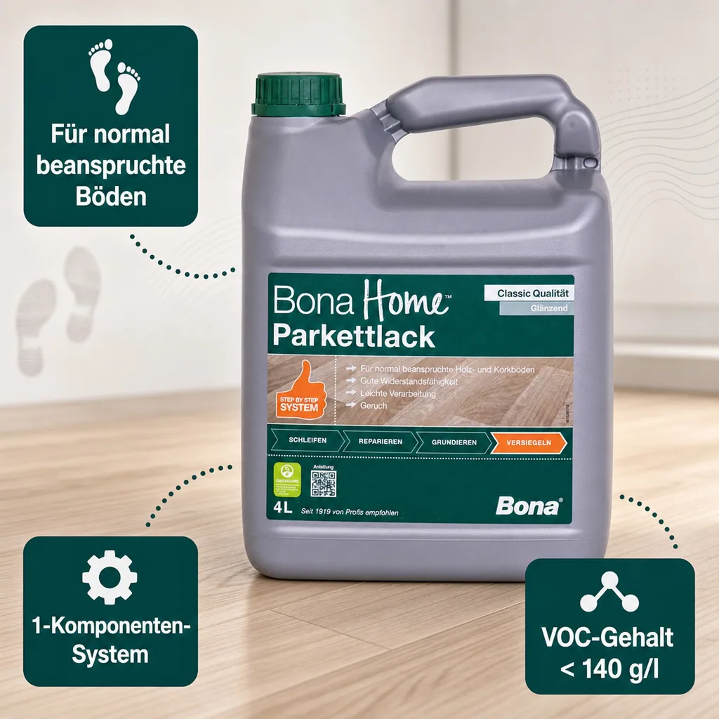 BONA Home Parkettlack Classic 4 Liter glänzend