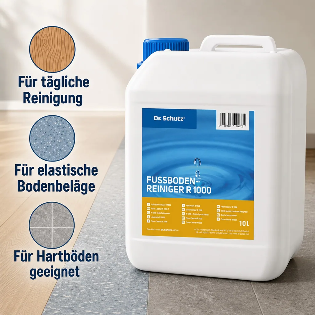 DR. SCHUTZ Fußbodenreiniger R 1000 10 Liter Wischpflege für 10000 m² A