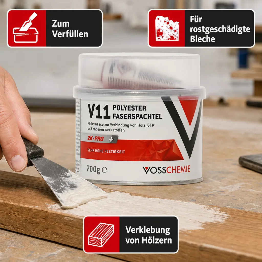 VOSSCHEMIE V11 Polyester Faserspachtel 2K Pro 700 g